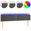 vidaXL LED Kopfteil Dunkelgrau 183x16x78/88 cm Samt Produktbild-Vorschau 1