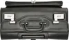 A black leather briefcase with combination locks is shown against a white background. Voir les images du produit