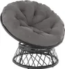 A gray papasan chair with a black rattan base, isolated on a white background. Náhled obrázku produktu