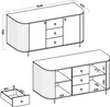 AX LIVING Commode Halay beige, 2 portes et 3 tiroirs Voir les images du produit 7