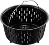 A black steamer basket with a silver handle rests on a white background. Náhled obrázku produktu