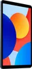 A side view of a blue tablet device displaying a colorful abstract wallpaper. Produktbild-Vorschau