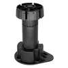 A black adjustable furniture leg made of plastic. Podgląd zdjęcia produktu