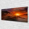 Glasbilder 125x50 Wandbild Druck auf Glas Meer Stadt Sonne Produktbild-Vorschau 2