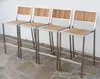 ALEOS. 4 Stück Edelstahl TEAK Barhocker Barsessel Produktbild-Vorschau 5