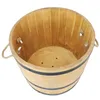 Pot de fleurs en bois fabriqué à partir d'un demi-tonneau Voir les images du produit 4