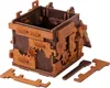 A wooden 3D puzzle box with intricate gears and symbols. Produktbild-Vorschau