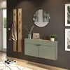 An entryway with a wall-mounted cabinet, coat rack, and mirror. Produktbild-Vorschau