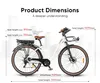 A diagram showing the dimensions of an electric bicycle. Produktbild-Vorschau