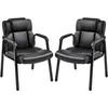 Two black leather chairs with metal frames are shown against a white background. Produktbild-Vorschau