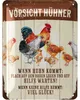 LANOLU Retro Blechschild Vorsicht Hühner, Hühner Zubehör, Produktbild-Vorschau 7