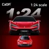 A red supercar and a smaller red toy car are displayed against a dark background with text overlays. Anteprima dell’immagine prodotto