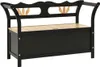 The Living Store Sitzbank Schwarz 107x45x75,5 cm Massivholz Produktbild-Vorschau 4