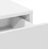 A close-up view of the inside of a white drawer, showing the drawer slide mechanism. Voir les images du produit