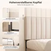 Polsterbett 90x200 cm, Bettgestell mit Höhenverstellbarem Produktbild-Vorschau 5