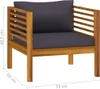 Sedia da giardino con cuscini grigio scuro in legno Anteprima dell’immagine prodotto 11