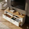 TV Lowboard BOLTON aus massiver Kiefer in weiß/braun, TV Produktbild-Vorschau 8