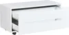 A white cabinet with two drawers, one of which is partially open, on wheels. Náhled obrázku produktu