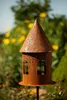 Garten Deko Windlicht Vogelhaus Gartendekoration Naturrost Produktbild-Vorschau 2