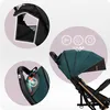 Collage of close-up shots and a main shot of a baby stroller, highlighting its features. Produktbild-Vorschau