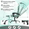 Diagram showing the adjustable features of a gaming chair. Produktbild-Vorschau