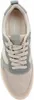 A top-down view of a beige and gray sneaker. Voir les images du produit