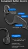 An instructional diagram showing the button controls of a pair of black wireless bone conduction headphones. Podgląd zdjęcia produktu