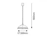 A line drawing of a pendant light with dimensions indicated. Podgląd zdjęcia produktu
