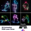 3D RGB laserové světlo s dálkovým ovládáním, vícebarevný Náhled obrázku produktu 5