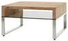home24 Couchtisch - Eiche Massiv / Glas - Eiche / Silber Produktbild-Vorschau 1