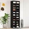 vidaXL Schuhschrank Schwarz Eichen-Optik 54x34x183 cm Produktbild-Vorschau 2