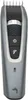 A close-up, front-facing view of a silver and black electric beard trimmer. Náhled obrázku produktu