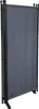 A gray fabric screen with a black metal frame, standing on a white background. Produktbild-Vorschau