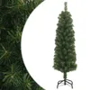 Úzký umělý vánoční stromek se stojanem zelený 120 cm PVC Náhled obrázku produktu 1