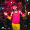 A man in a retro 80s/90s outfit dancing in a disco. Voir les images du produit