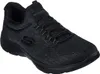 A black Skechers shoe is shown against a white background. Produktbild-Vorschau