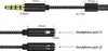 Diagram showing the dimensions and connection points of an audio cable splitter. Anteprima dell’immagine prodotto
