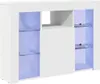 vidaXL Armoire TV LED d'angle Fixée au mur Blanc Voir les images du produit 1