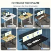 A collage of different sizes and colors of height-adjustable desks, each with a laptop or monitors on top. Podgląd zdjęcia produktu