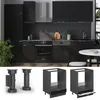 Herdumbauschrank Vicco Fame-Line Schwarz gestreift 60 cm Produktbild-Vorschau 4