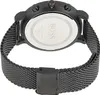 The back of a black Hugo Boss watch with a mesh strap. Voir les images du produit