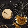 3 dekoratívne rozety hodiny čierne zlaté Silvester Nový rok Náhľad obrázku produktu 3