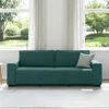 vidaXL Divano a 3 posti Verde scuro 220x77x82 cm Tessuto Anteprima dell’immagine prodotto 3