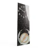 A vertical glass clock with a coffee cup and coffee beans design. Náhľad obrázku produktu