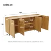A diagram of a wooden sideboard with dimensions indicated by lines and numbers. Náhľad obrázku produktu