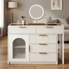 STILVORA Schminktisch mit Glasplatte und Riffeloptik, Produktbild-Vorschau 3