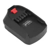 A black battery adapter for power tools is shown on a white background. Náhled obrázku produktu