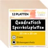 Creative Deco 12 Štvorcový preglejkový panel 3 mm | 200 x Náhľad obrázku produktu 1
