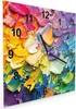 Wanduhr aus Glas mit Motiv Farbenfrohe Pinselstriche- 30 x Produktbild-Vorschau 2