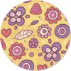 MuchoWow® Mauspad Mousepad Muster - Blumen - Lila - Orange Produktbild-Vorschau 1